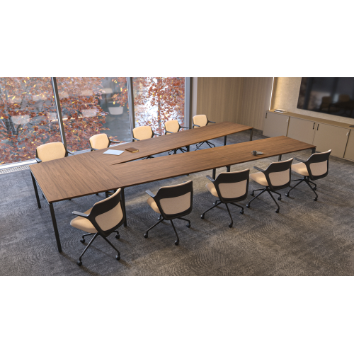 Conference table NOVA by Narbutas in sand ash colour with dimensions 140x164x64 cm-4