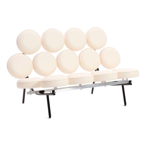 Nelson Marshmallow Sofa - Living Room Sofa, Leather - White, NX01