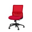 Novo chair by SitOnIt for working from home, red upholstery, black frame, on wheels-6