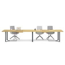 Conference table PLANA by Narbutas in ash color with dimensions 420x120x75 cm