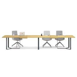 Conference table PLANA by Narbutas in ash color with dimensions 420x120x75 cm