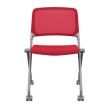 SitOnIt Qwiz Multipurpose Stackable Chair, Mesh & Fabric, Red-9