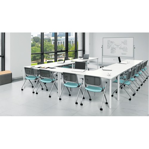 SitOnIt Qwiz Multipurpose Stackable Chair, Mesh & Fabric, Red-5