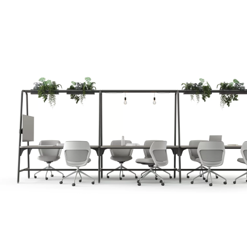 Multifunctional table ROUND Multipurpose from Narbutas dark gray with dimensions 146x90x190 cm-2