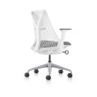 Sayl - office chair, white carcas, grey seat, on castors-4