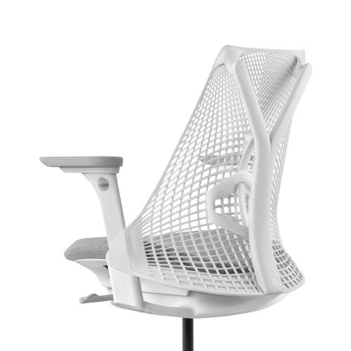 Sayl - office chair, white carcas, grey seat, on castors-1