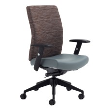SitOnIt ReAlign High Back Executive Chair, Fabric Back, Gray Fabric Seat, Black Frame, Casters