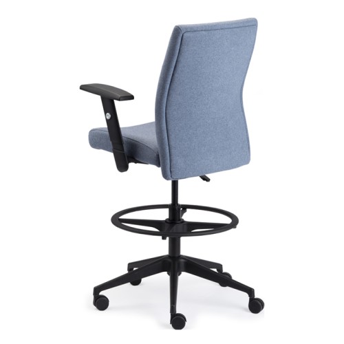 SitOnIt ReAlign executive chair with Midback, designed for heavy-duty use. Back material - fabric, seat - blue fabric, frame - black, on wheels-1
