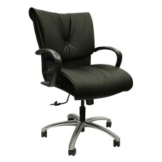 Executive chair Glove from the Executive line by SitOnIt with a Midback, back and seat material - black fabric, frame in polished aluminum, on wheels