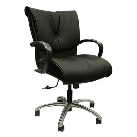 Executive chair Glove from the Executive line by SitOnIt with a Midback, back and seat material - black fabric, frame in polished aluminum, on wheels