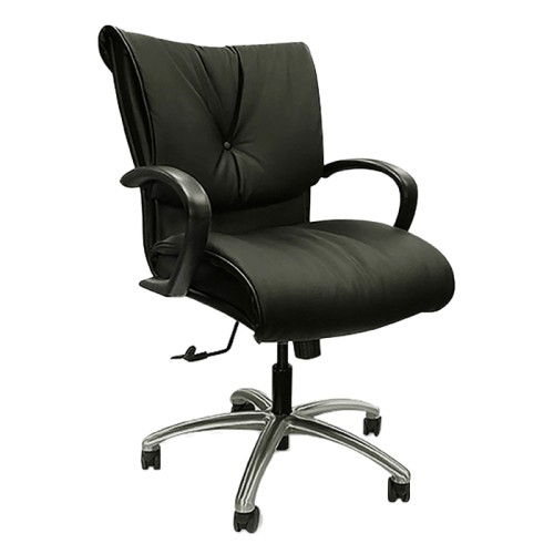 Executive chair Glove from the Executive line by SitOnIt with a Midback, back and seat material - black fabric, frame in polished aluminum, on wheels