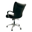 Executive chair Glove from the Executive line by SitOnIt with a Midback, back and seat material - black fabric, frame in polished aluminum, on wheels-1