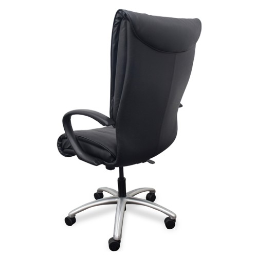 Glove executive chair from the Executive line by SitOnIt with high back, back and seat material - black fabric, frame in polished aluminum, on wheels-1