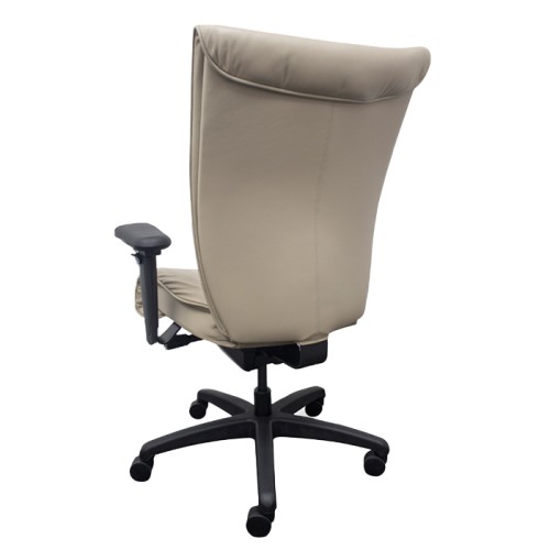 SitOnIt Glove Executive Chair with Highback, White Fabric Back and Seat, Black Frame, on Casters, Heavy Duty-1