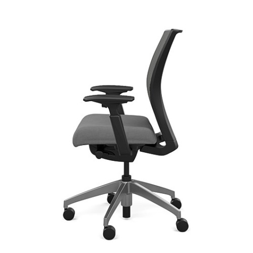 SitOnIt Amplify Executive Chair with Midback, Mesh Back, Gray Fabric Seat, Gray Frame, Casters-4