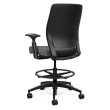 Chair for managers Amplify by SitOnIt with a high upholstered back, back and seat material - gray fabric, black frame, on wheels-3