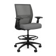 SitOnIt Amplify Executive Chair with Midback, Mesh Back, Gray Fabric Seats, Black Frame, Casters-1