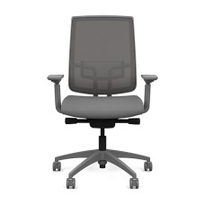 Focus 2.0 Executive Chair by SitOnIt with high back, back material - mesh, seat - gray fabric, gray frame, on wheels
