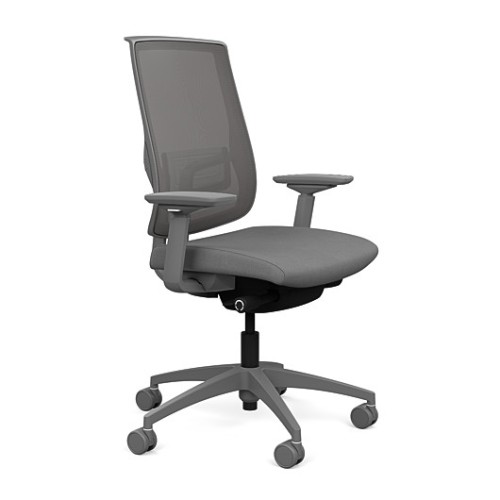 Focus 2.0 Executive Chair by SitOnIt with high back, back material - mesh, seat - gray fabric, gray frame, on wheels-1