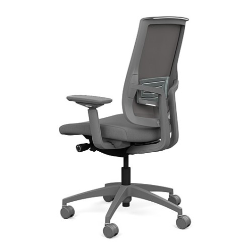 Focus 2.0 Executive Chair by SitOnIt with high back, back material - mesh, seat - gray fabric, gray frame, on wheels-3