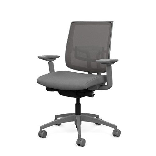 Focus 2.0 Executive Chair by SitOnIt with Midback, Backrest Material - Mesh, Seat - Gray Fabric, Gray Frame, on Casters-4