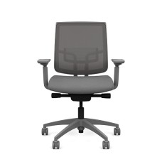 Focus 2.0 Executive Chair by SitOnIt with Midback, Backrest Material - Mesh, Seat - Gray Fabric, Gray Frame, on Casters