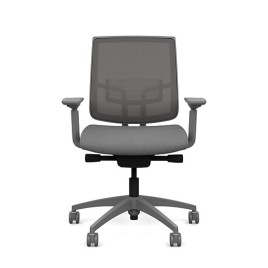 Focus 2.0 Executive Chair by SitOnIt with Midback, Backrest Material - Mesh, Seat - Gray Fabric, Gray Frame, on Casters