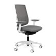 Focus 2.0 Executive Chair by SitOnIt with high back, back material - mesh, seat - gray fabric, white frame, on wheels-1