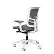 Focus 2.0 executive chair by SitOnIt with Midback, back material - mesh, seat - gray fabric, white frame, on wheels-3