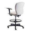 Knack Executive Chair by SitOnIt with Midback, Back and Seat Material - White Fabric, Black Frame, on Casters-1