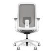 Lavo office chair by SitOnIt with high back, back material - mesh, seat - grey mesh, white frame, on wheels-2