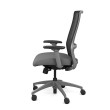 Novo office chair by SitOnIt with high back, back material - mesh, seat - gray fabric, gray frame, on wheels-4