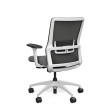 Novo office chair by SitOnIt with medium backrest, backrest material - mesh, seat - gray fabric, white frame, on wheels-3