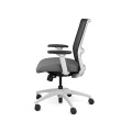 Novo office chair by SitOnIt with medium backrest, backrest material - mesh, seat - gray fabric, white frame, on wheels-4