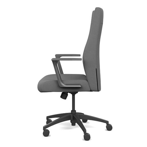 Prava executive chair by SitOnIt with highback, back and seat material - black fabric, grey frame, on wheels-4