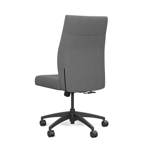 Prava executive chair by SitOnIt with midback, backrest and seat material - grey fabric, black frame, on wheels-3