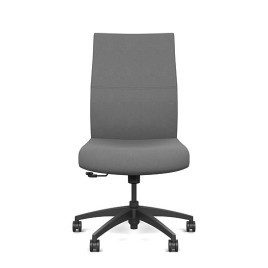 Prava executive chair by SitOnIt with midback, backrest and seat material - grey fabric, black frame, on wheels