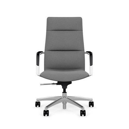 SitOnIt Sephen executive chair with high back, back and seat material - gray fabric, on wheels