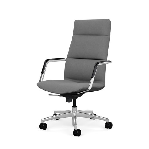SitOnIt Sephen executive chair with high back, back and seat material - gray fabric, on wheels-4