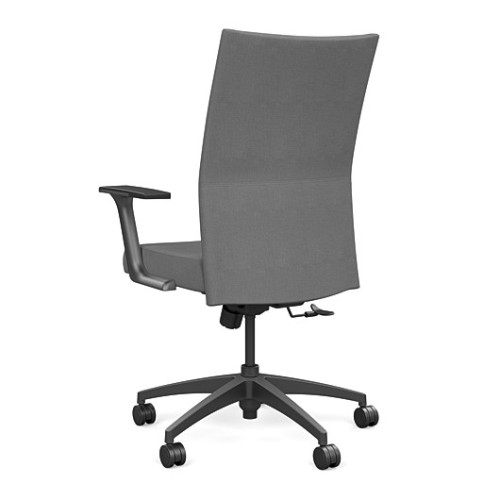 Executive chair Sona by SitOnIt with soft back, back and seat material - gray fabric, gray frame, on wheels-3