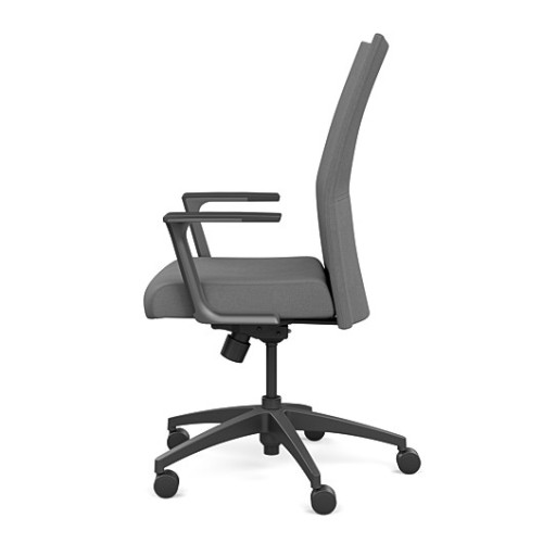Executive chair Sona by SitOnIt with soft back, back and seat material - gray fabric, gray frame, on wheels-4