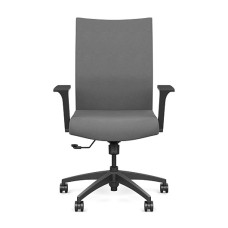 Executive chair Sona by SitOnIt with soft back, back and seat material - gray fabric, gray frame, on wheels