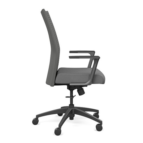 SitOnIt Sona executive chair with knitted backrest, backrest material - grey knitted fabric, seats material - grey fabric, grey frame, on wheels-2