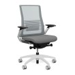 Executive chair Vectra by SitOnIt with high back, back material - mesh, seat - gray fabric, white frame, on wheels-1