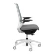 Executive chair Vectra by SitOnIt with high back, back material - mesh, seat - gray fabric, white frame, on wheels-2