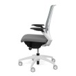 Executive chair Vectra by SitOnIt with high back, back material - mesh, seat - gray fabric, white frame, on wheels-4