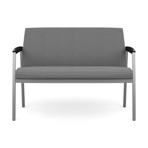 Kindl 42" Bariatric Side and Guest Seat by SitOnIt, Backrest and Seat Material - Gray Fabric, Silver Metallic Frame