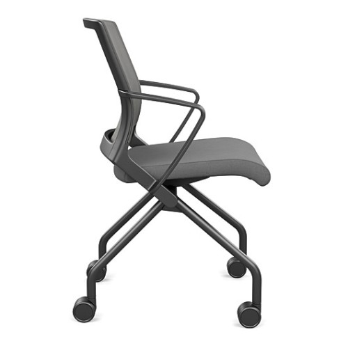 Movi folding chair by SitOnIt in gray with mesh backrest-2