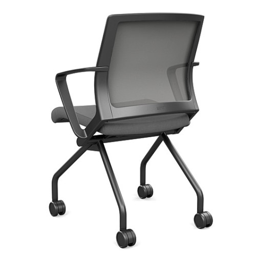 Movi folding chair by SitOnIt in gray with mesh backrest-3
