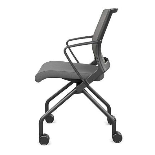 Movi folding chair by SitOnIt in gray with mesh backrest-4
